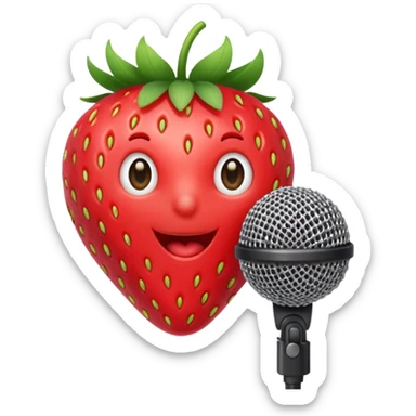 strawberry front the mic sticker