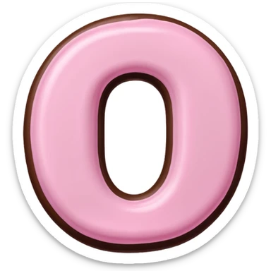 “Single pink bubble letter c, white outline, bottom dipped in chocolate with pink frosting drizzle, kawaii style, glossy, soft shading, clean outline, transparent background, Discord emoji size” sticker