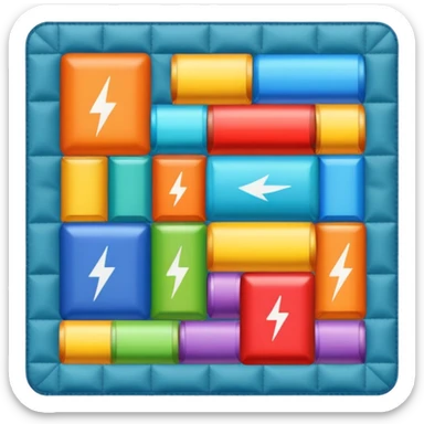 quilt in the shape of a battery icon sticker