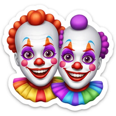 two clowns sticker