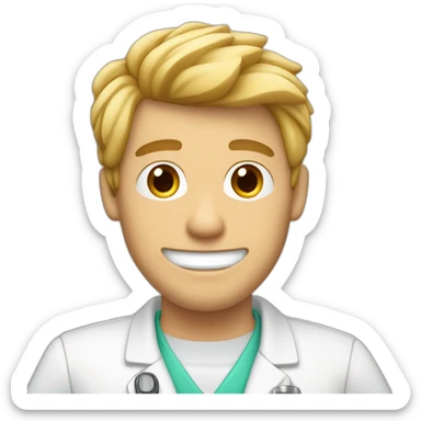 dentista hombre cabello rubio y piel blanca sticker