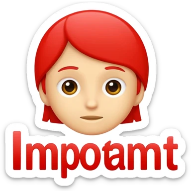 The Word "important" written in a red font sticker