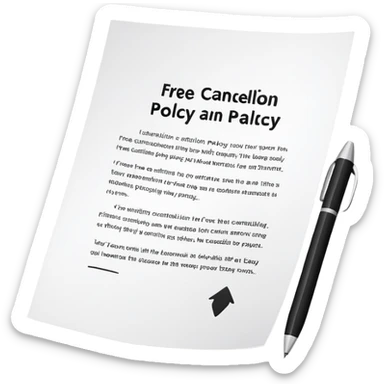 free cancellation policy sticker
