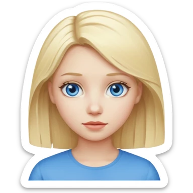 A ugly girl with a blonde hair sticker