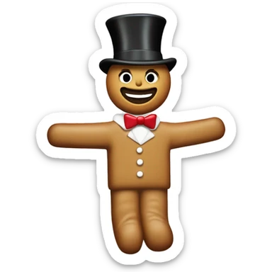 The monopoly man as a gingerbread man  sticker