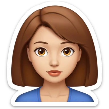 beautiful woman with brown bobbed hair sticker