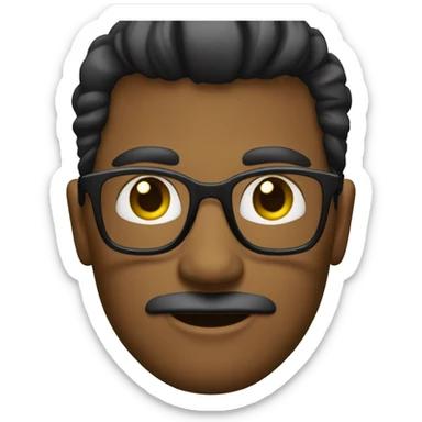 Homem com cabelos preto lisos de oculos executivo sticker