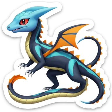 Meloetta-Dewott-Salandit-Nargacuga-Pokémon-Fakémon-fusion-hybrid-creature sticker