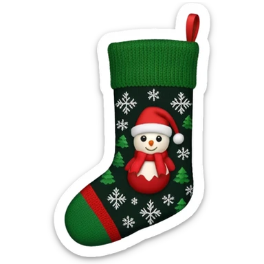 christmas sweater black green stocking sticker