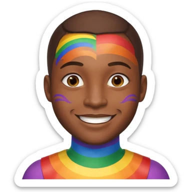   Gay African Man with rainbow skin  sticker