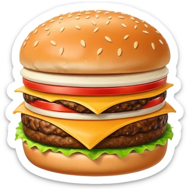 a burger with a chin on it  sticker