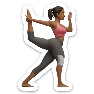 fitness model holding yoga pose side view sticker