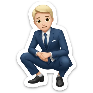 Submissive man on knees sticker