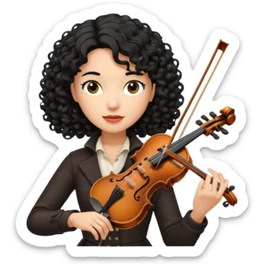 CURLY BLACK  HAIR  FEMALE VIOLINIST sticker
