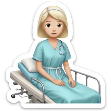 patient in hospital in hospital sticker