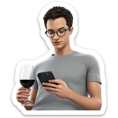 casual drinker with phone sticker