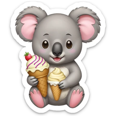 Koala with ice cream sticker