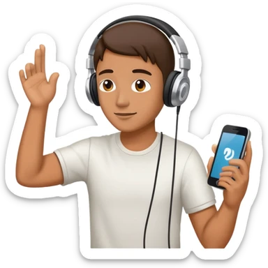 2010 music playlist with headphones and smartphone sticker
