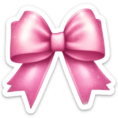 pink sparkling bow sticker