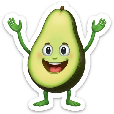 Casa de infonavit con un aguacate con piehrnas y brazos sticker