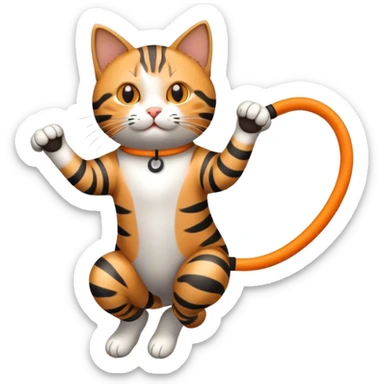 Cat jumping rope sticker
