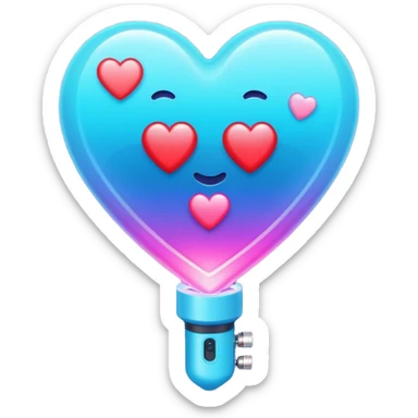 heart with K-pop fan lightstick ocean sticker