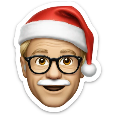 elton john with santa hat sticker