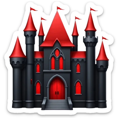 Dark Vampire Castle with the colors red and black sticker
