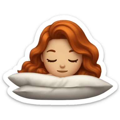 auburn hair girl sleeping sticker