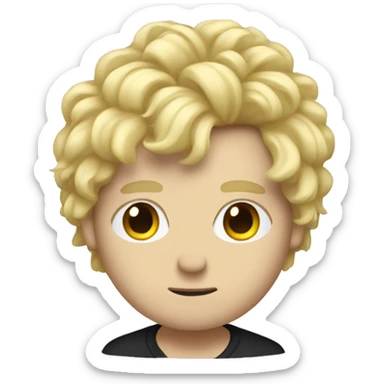 kyle (blond puffy hair white man) as an emo boy sticker