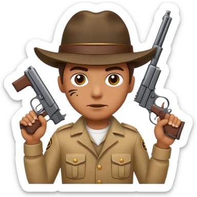 screwly g with guns sticker