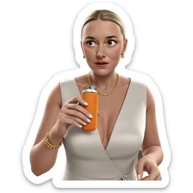 realistic girl in elegant dress sticker