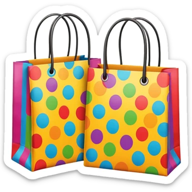 2 aesthetic shopping bag with pattern sticker