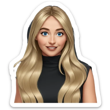 smiling girl with blue eyes sticker