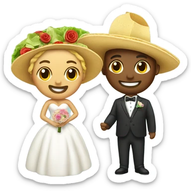 Two tacos getting married  sticker