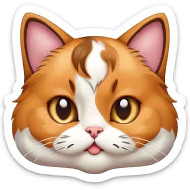 Cat with a bow covering its mouth with it's paws sticker