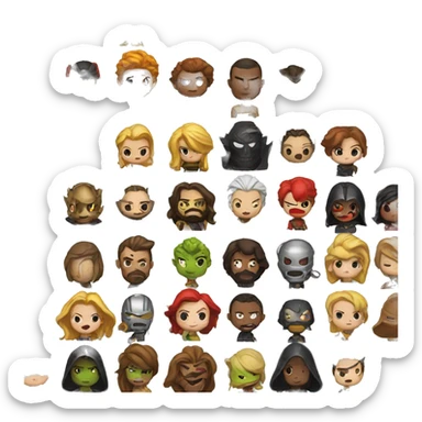 Heroes vs villains  sticker