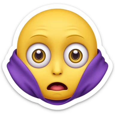 Wide eyes / Shadow to represent fear. make it a yellow emoji with purple sweat coming down the head sticker