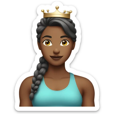 Girl with a crown on working out at the gym  sticker