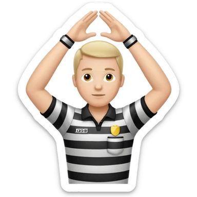 referee with crossed arms up sticker