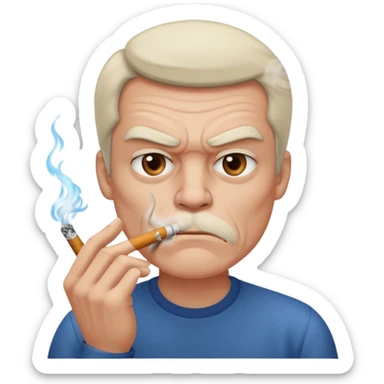 злой парень курит сигарету sticker
