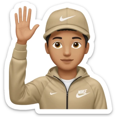 Ragazzo mulatto col cappello Nike e tuta Nike cha saluta sticker