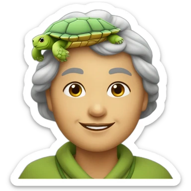Sur une tortue grand-mère sticker