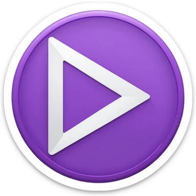 A solid purple circle and a solid white play button no borders sticker