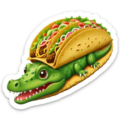 Taco on a crocodile sticker