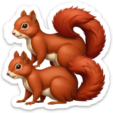 I would like a red feminine squirrel pack, bonus points if you can incorporate long curly red hair sticker