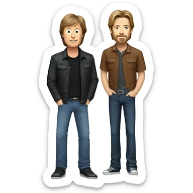 Paul McCartney and Brad Pitt  sticker