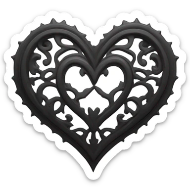 Gothic black and white heart sticker