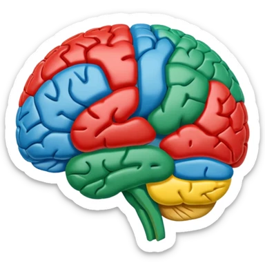 A transparent colourful psychology brain sticker
