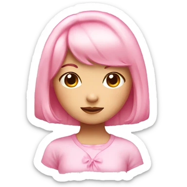 Kawaii pink girl sticker